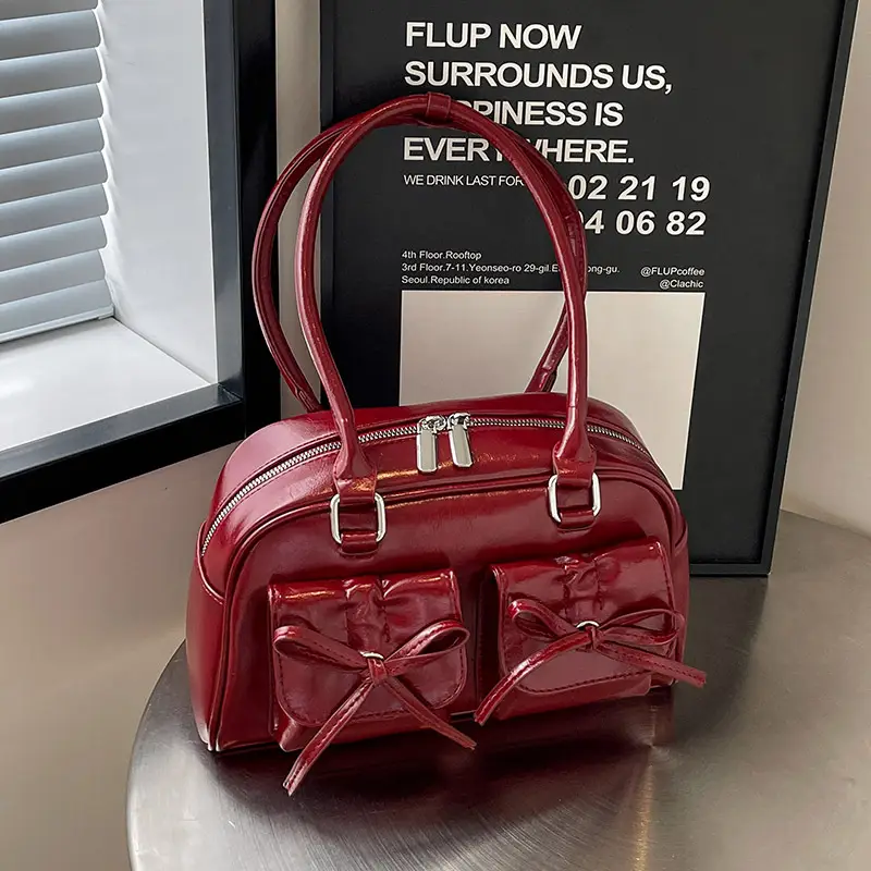 Light Blue Quilted Chain Shoulder Bag with Crossbody Compartment — feature 5
