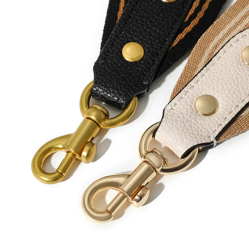 Tan Striped Canvas Shoulder Bag Strap Adjustable Crossbody - Image 6