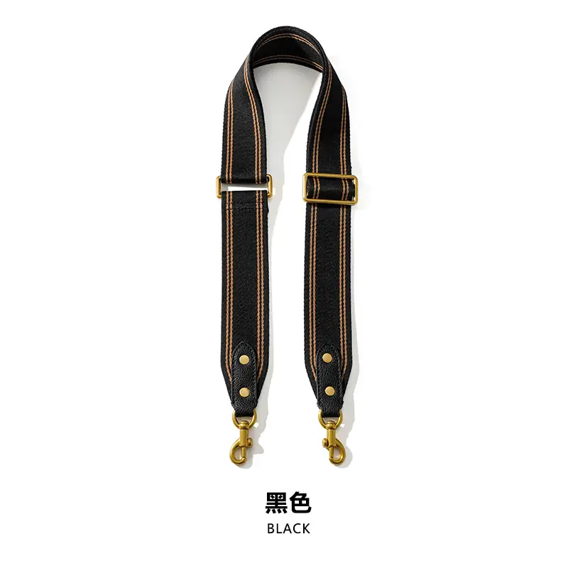 F-88 adjustable 4.5CM black webbing old gold buckle