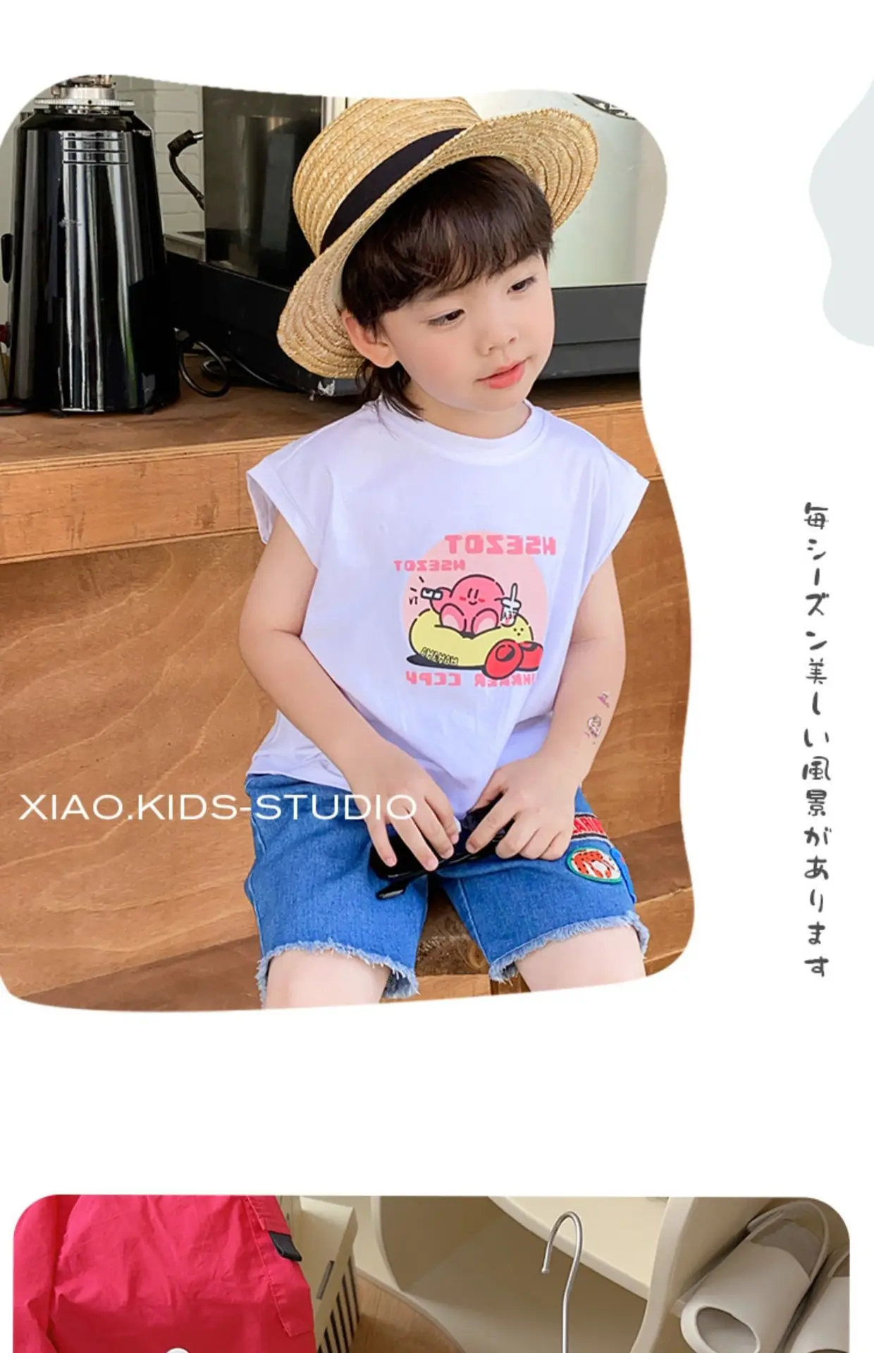 Cute Print Sleeveless T-Shirt for Kids Boys Girls Cotton Summer — feature 16
