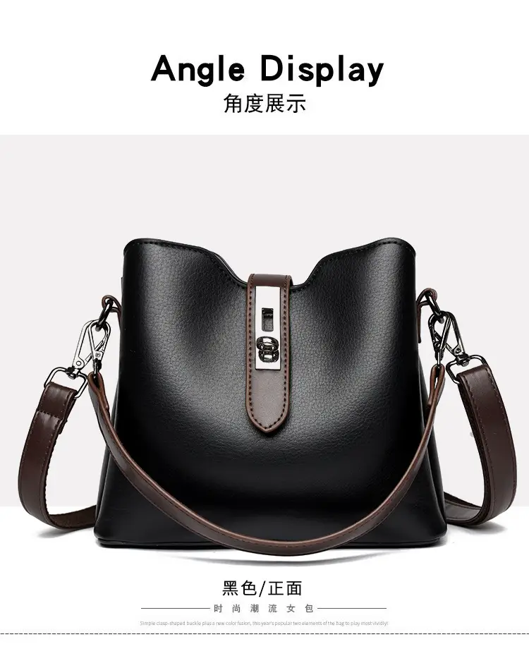 Brown Leather Bucket Bag for Women Spring Summer — feature 21