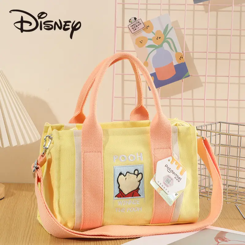 Disney Plush Shoulder Bag Yellow Pink Large Capacity