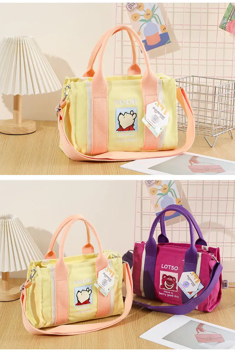 Disney Plush Shoulder Bag Yellow Pink Large Capacity — feature 14