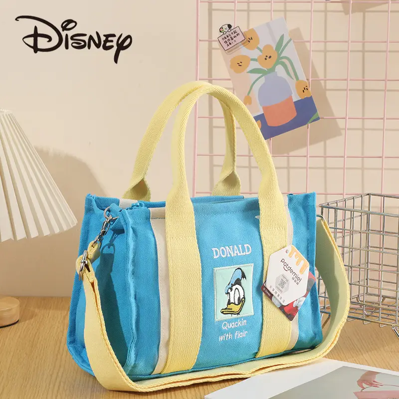 Disney Plush Shoulder Bag Yellow Pink Large Capacity