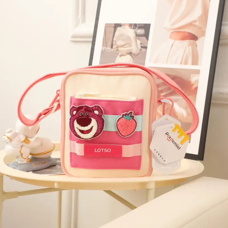 Disney Plush Shoulder Bag Yellow Pink Large Capacity