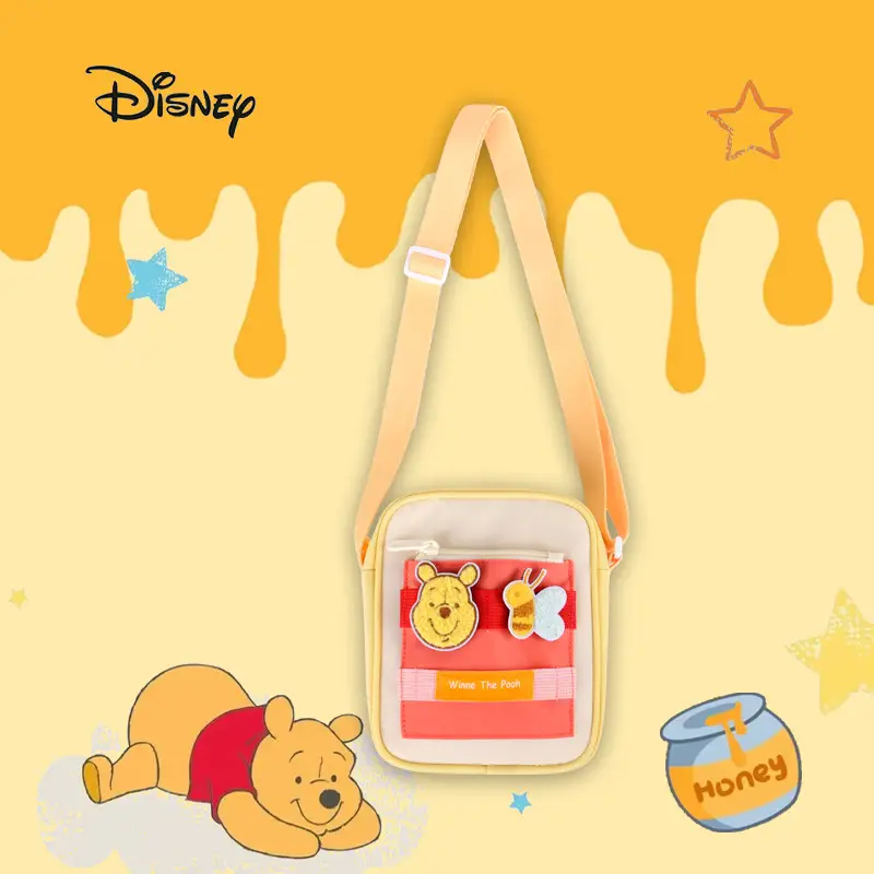 Disney Plush Shoulder Bag Yellow Pink Large Capacity
