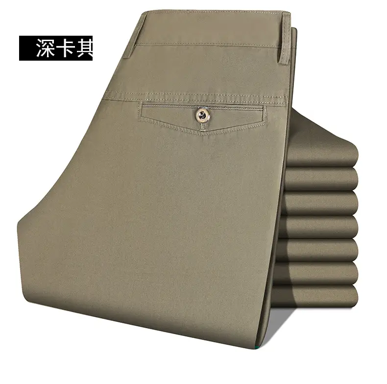 Summer Thin Middle-aged and Elderly Pure Cotton Casual Pants Men's Suit Pants High Waist and Deep Crotch Cotton Long Pants for Middle-aged Dad Men — feature 15