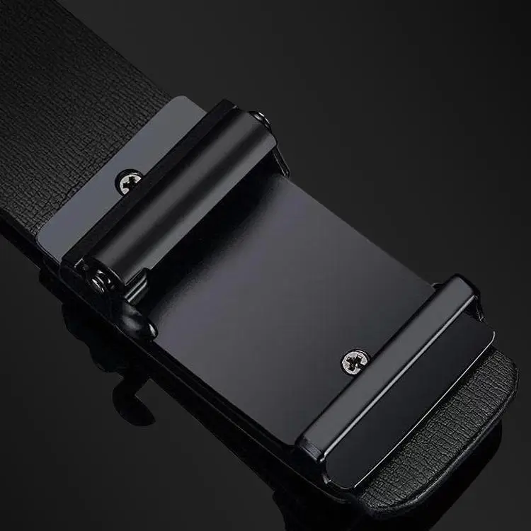 Men's Black Smooth Buckle Belt Casual Business Wear - Image 3