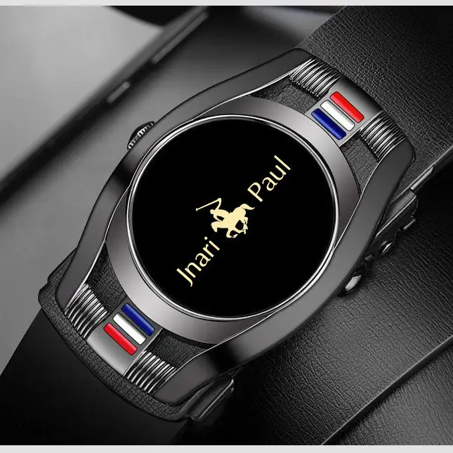 Men's Black Smooth Buckle Belt Casual Business Wear - Image 4