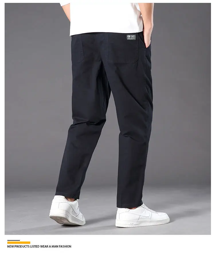 [100% Pure Cotton] Men's Summer Thin Cotton Casual Pants, Loose Fit, Large Size, Straight-Leg Long Pants, Outdoor Workwear — feature 10