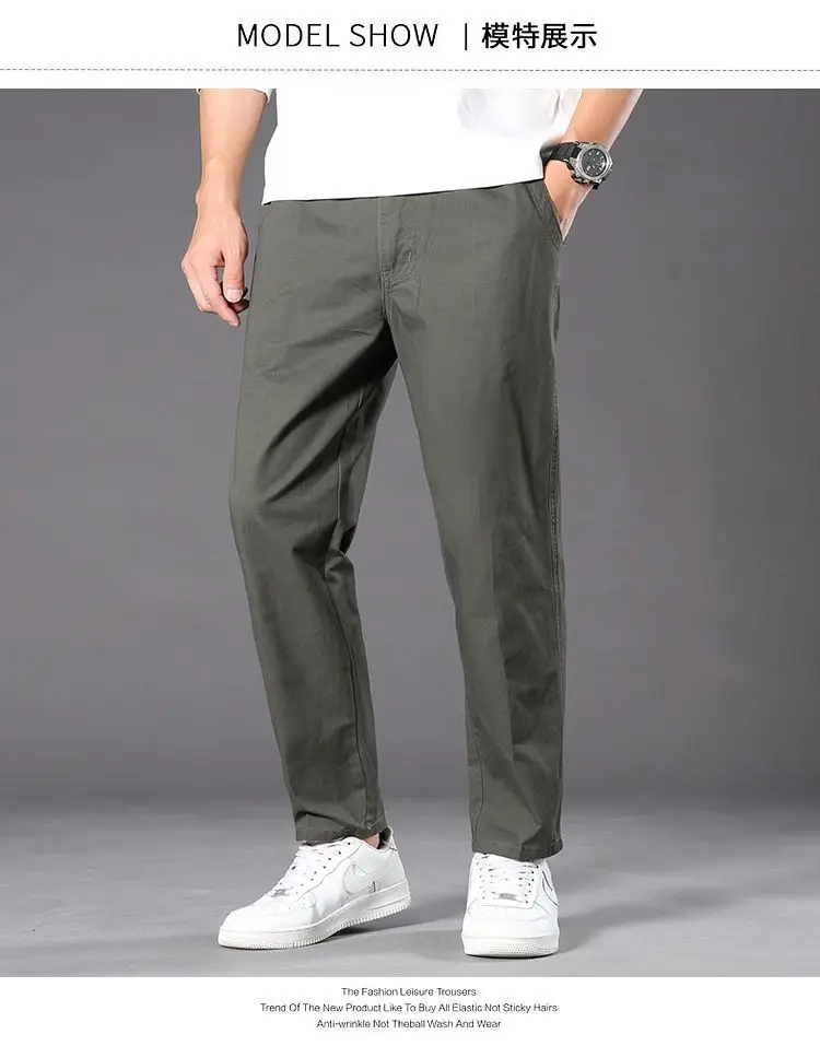 [100% Pure Cotton] Men's Summer Thin Cotton Casual Pants, Loose Fit, Large Size, Straight-Leg Long Pants, Outdoor Workwear — feature 11