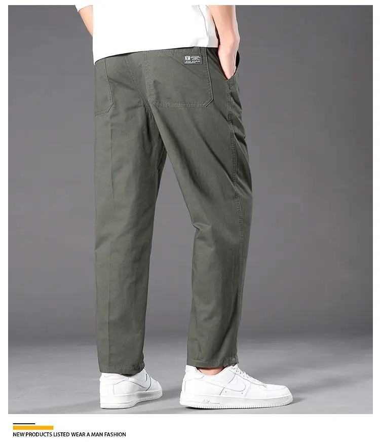 [100% Pure Cotton] Men's Summer Thin Cotton Casual Pants, Loose Fit, Large Size, Straight-Leg Long Pants, Outdoor Workwear — feature 13