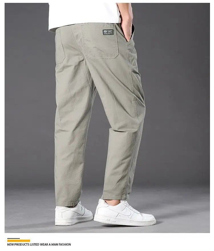 [100% Pure Cotton] Men's Summer Thin Cotton Casual Pants, Loose Fit, Large Size, Straight-Leg Long Pants, Outdoor Workwear — feature 16