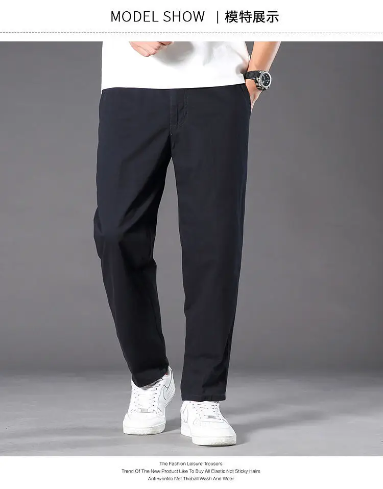 [100% Pure Cotton] Men's Summer Thin Cotton Casual Pants, Loose Fit, Large Size, Straight-Leg Long Pants, Outdoor Workwear — feature 8