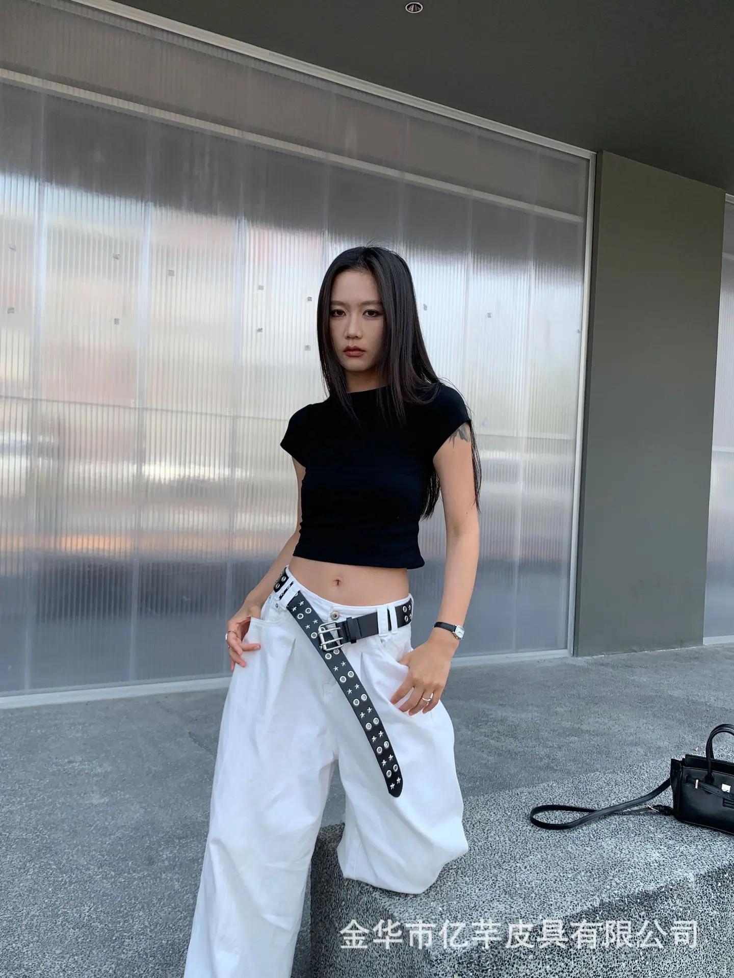 Women Punk Belt Black Star Circle Adjustable — feature 12