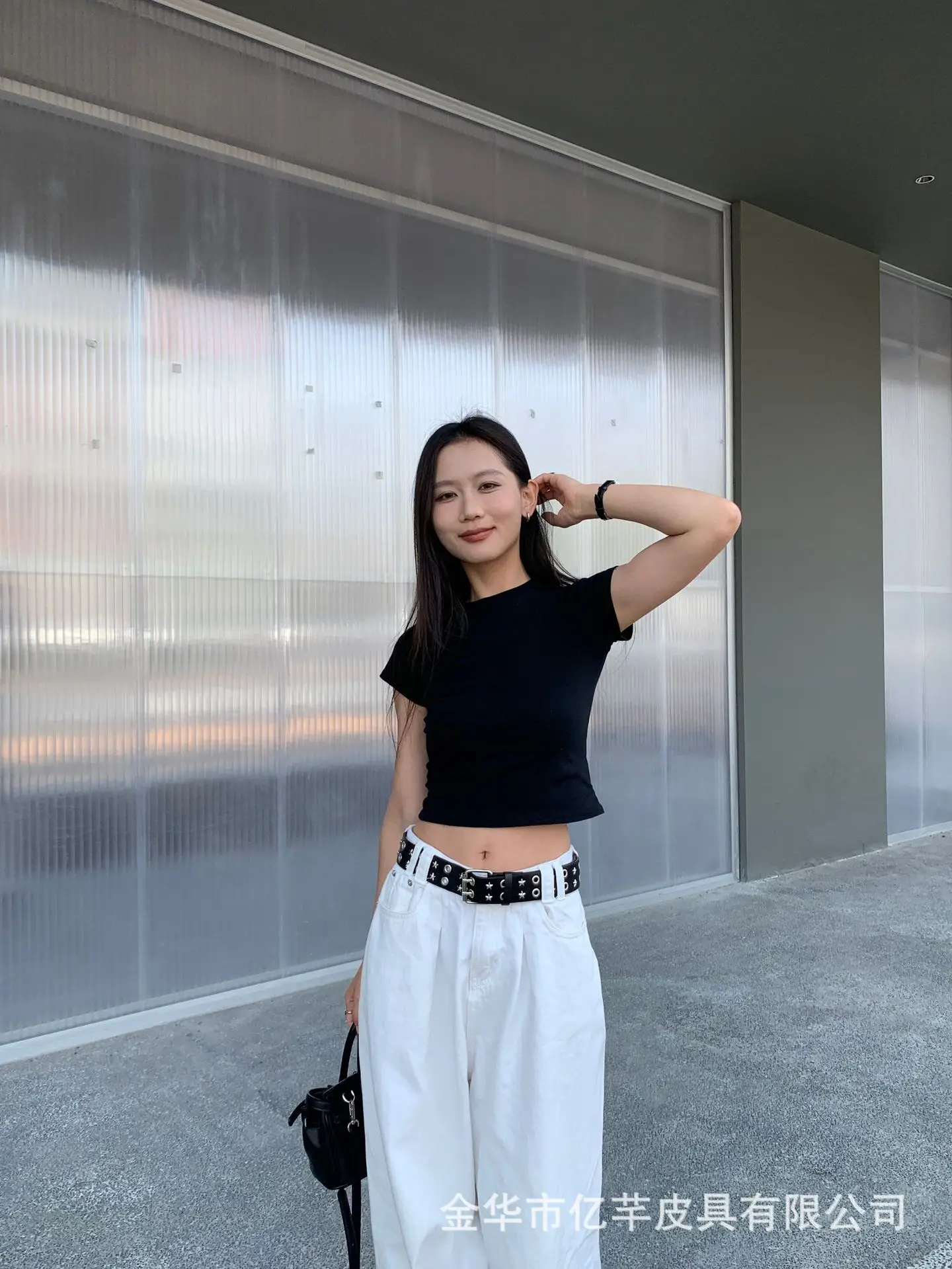 Women Punk Belt Black Star Circle Adjustable — feature 8