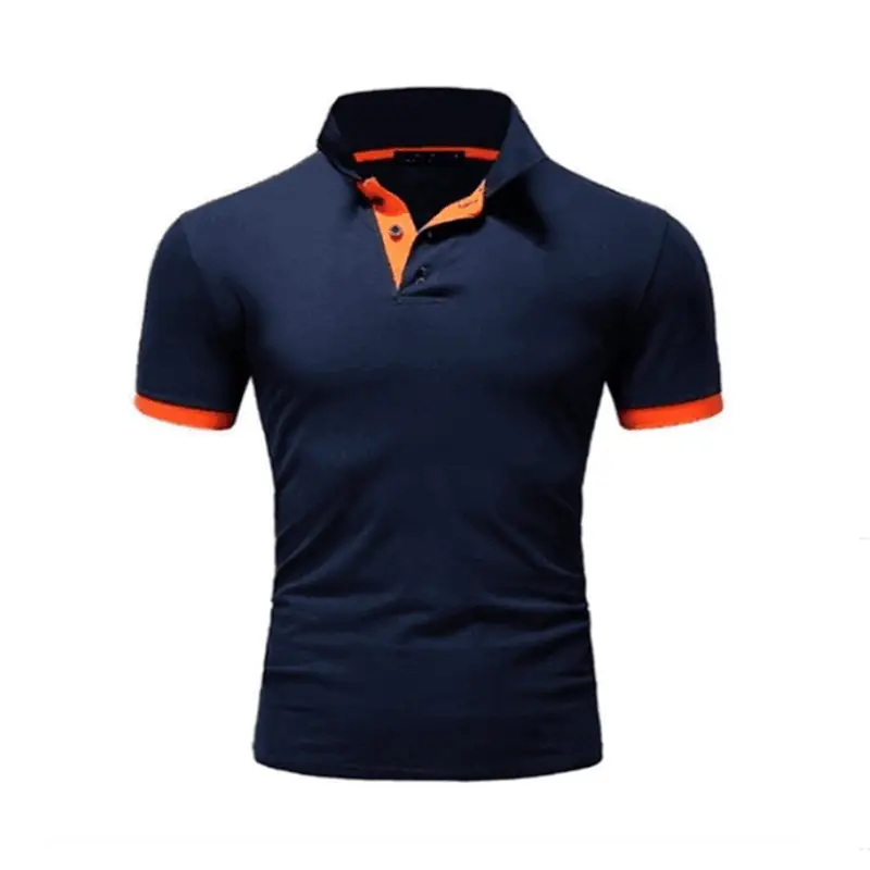 Men's Orange Polo Shirt with Logo Short Sleeve - Image 7