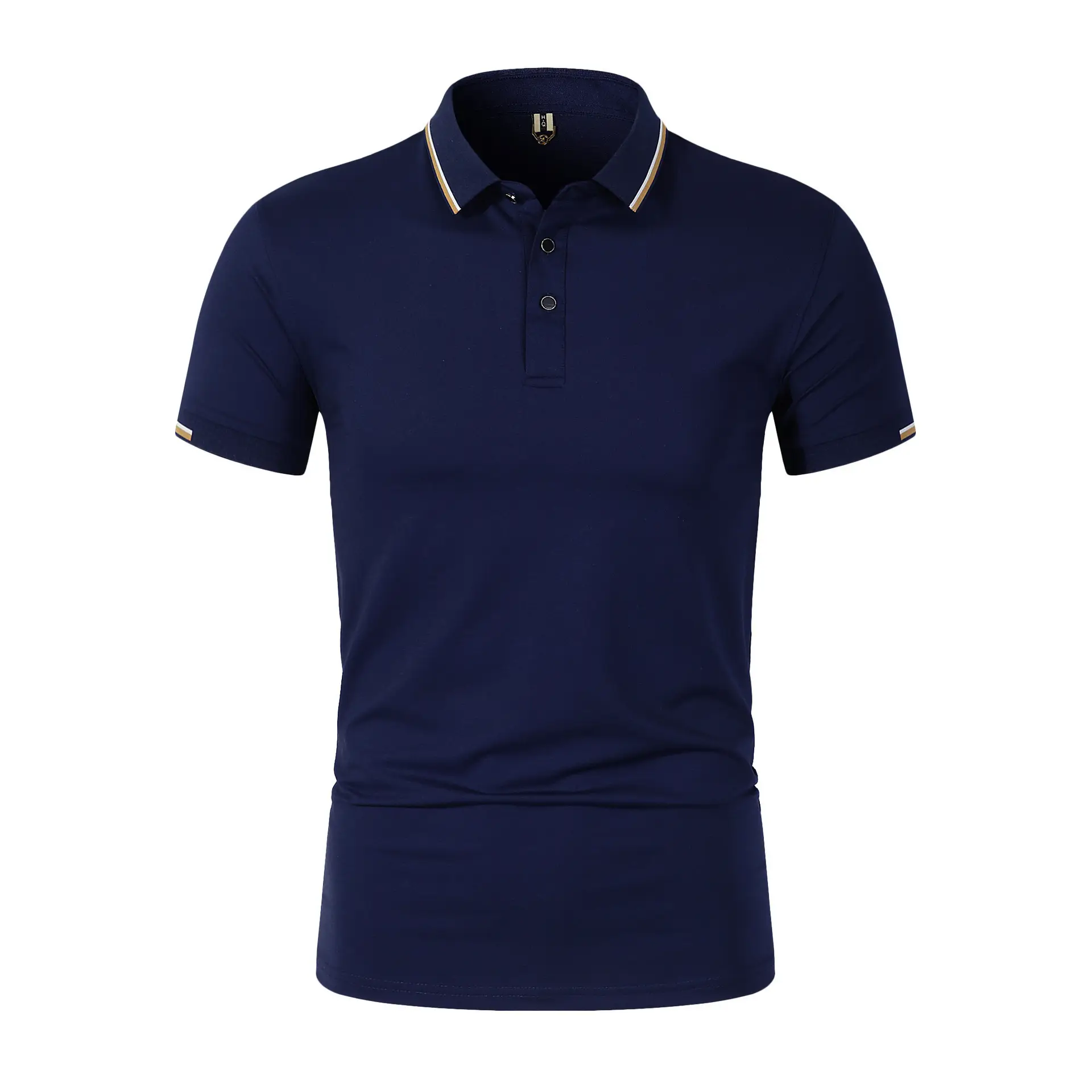 Men's Light Blue Polo Shirt with Black Trim — feature 12