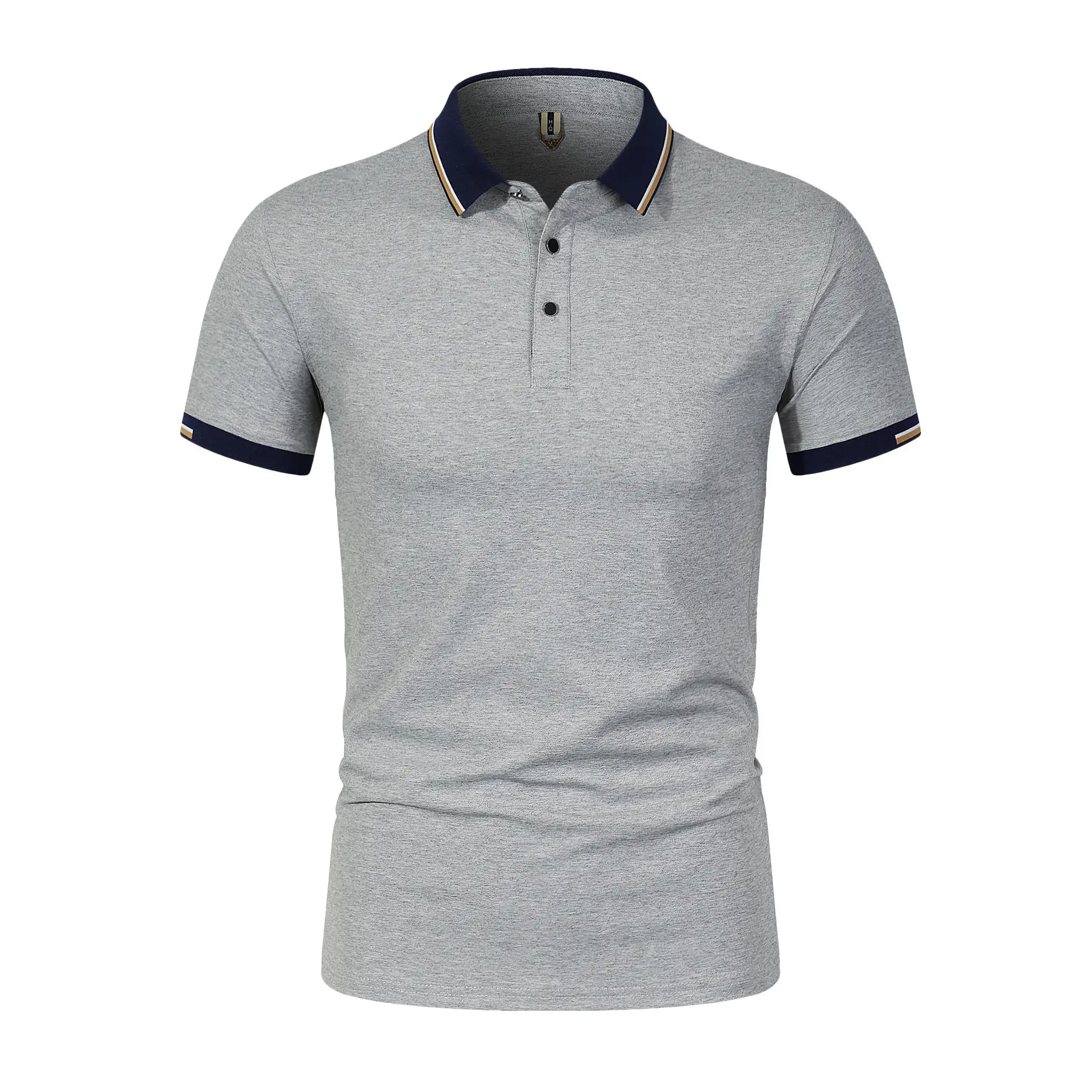 Men's Light Blue Polo Shirt with Black Trim — feature 14