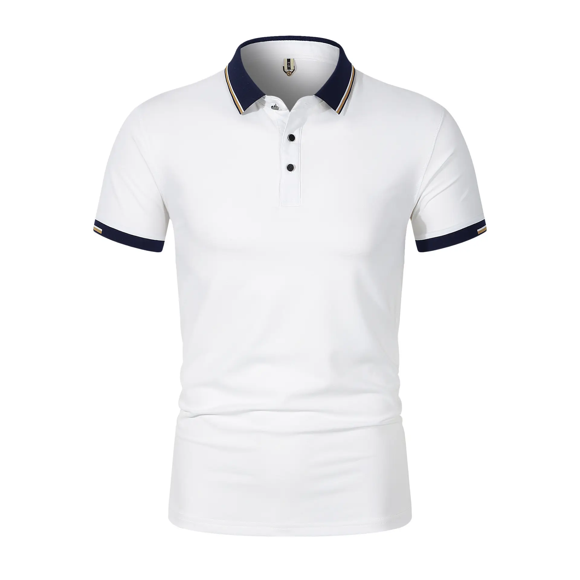 Men's Light Blue Polo Shirt with Black Trim — feature 15