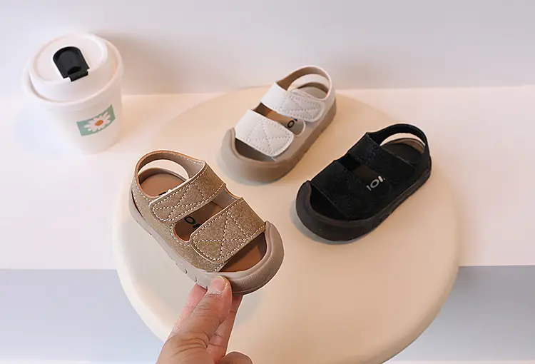 Anti-Collision Toddler Sandals White Beige 1-3Yrs β feature 3