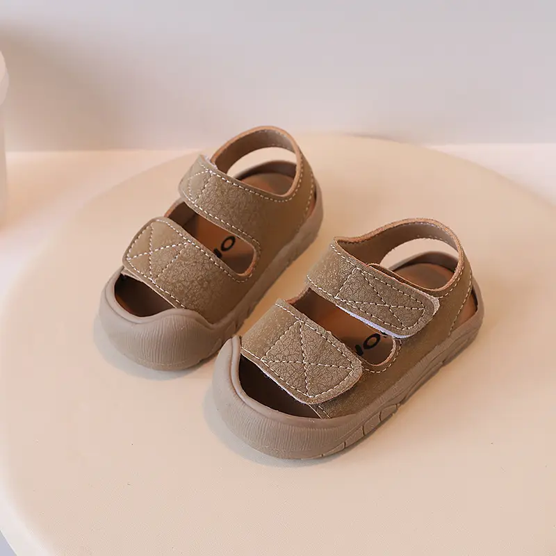 Anti-Collision Toddler Sandals White Beige 1-3Yrs