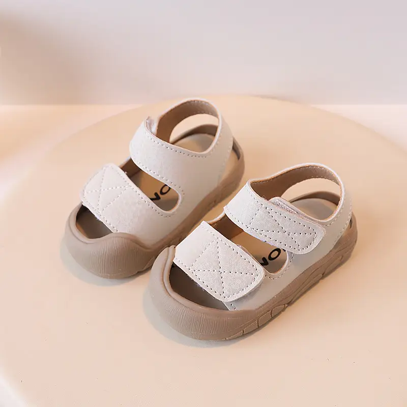 Anti-Collision Toddler Sandals White Beige 1-3Yrs - Image 5