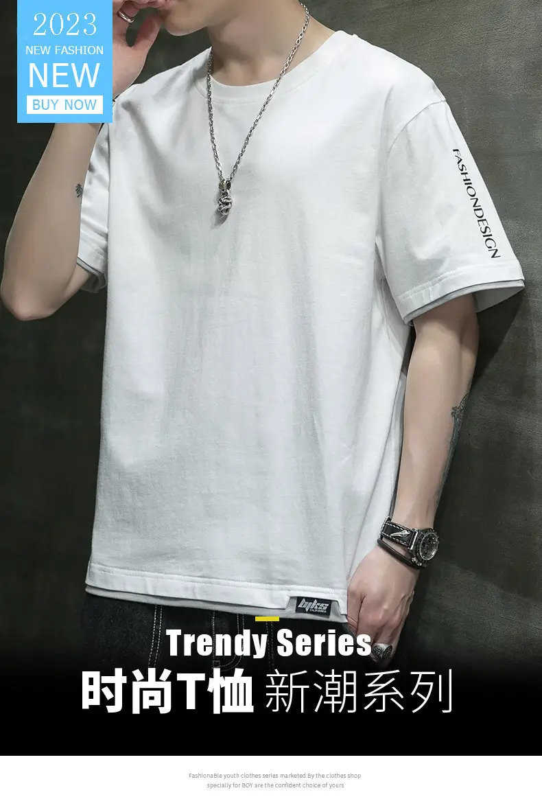 Men Grey Graphic Print T-Shirt Short Sleeve Pure Cotton 2024 — feature 1