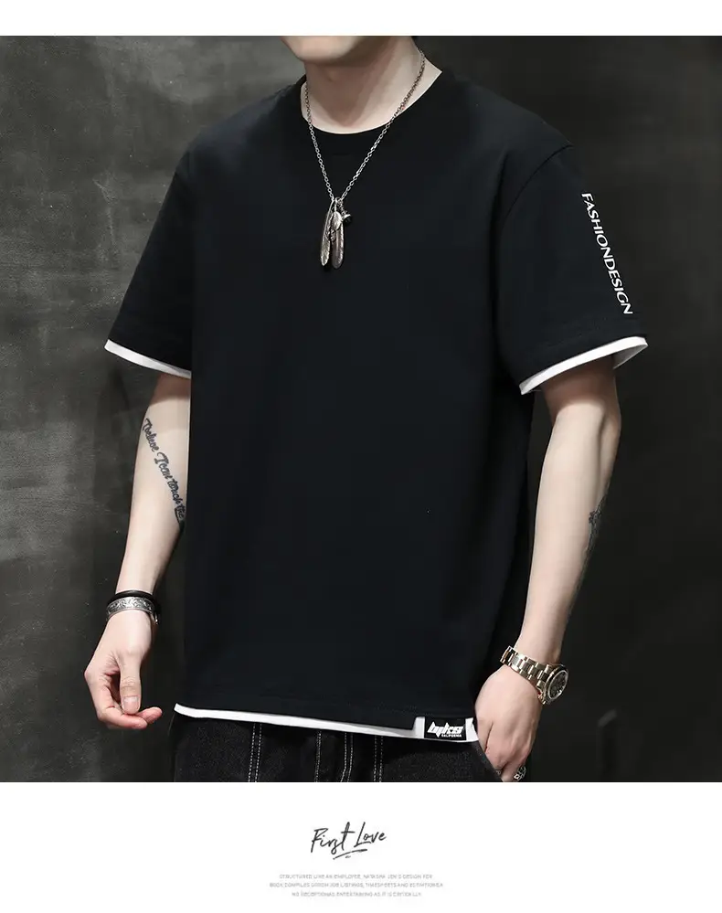 Men Grey Graphic Print T-Shirt Short Sleeve Pure Cotton 2024 — feature 10