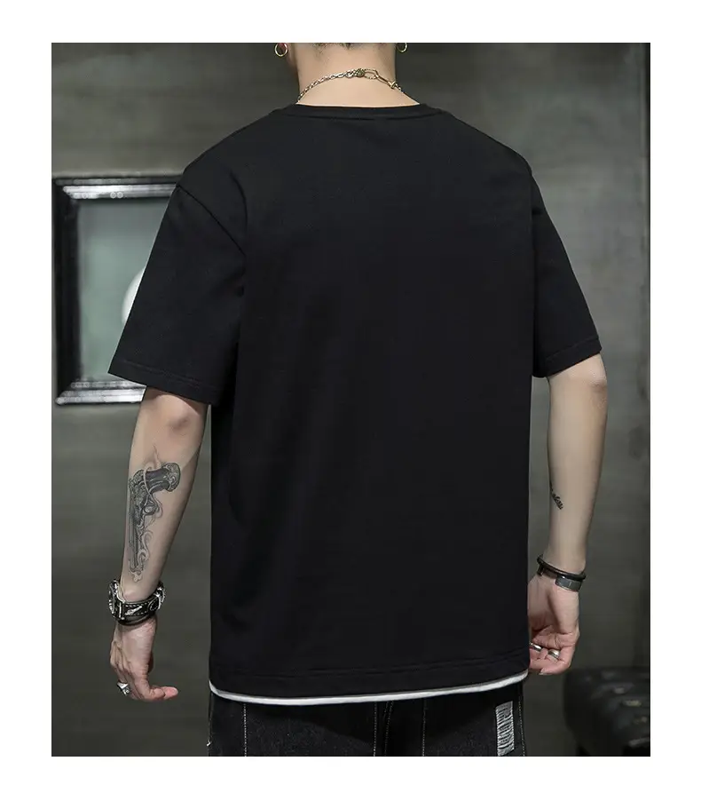 Men Grey Graphic Print T-Shirt Short Sleeve Pure Cotton 2024 — feature 15