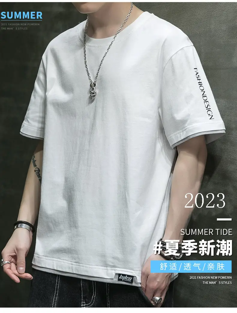 Men Grey Graphic Print T-Shirt Short Sleeve Pure Cotton 2024 — feature 2