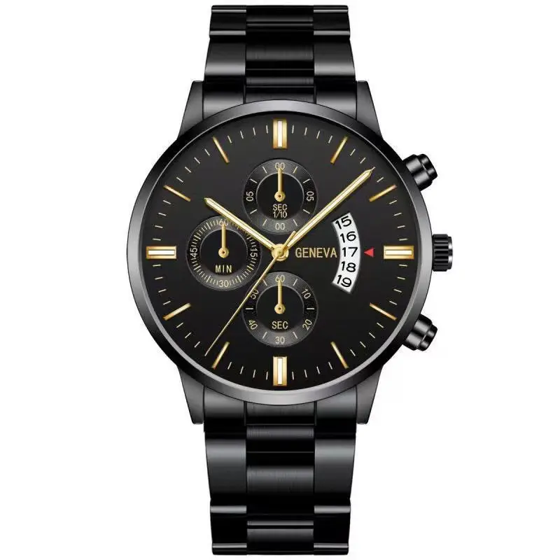 Factory direct calendar steel band watch men's large dial quartz watch cross-border men's watch foreign trade men's watch wholesale — feature 12
