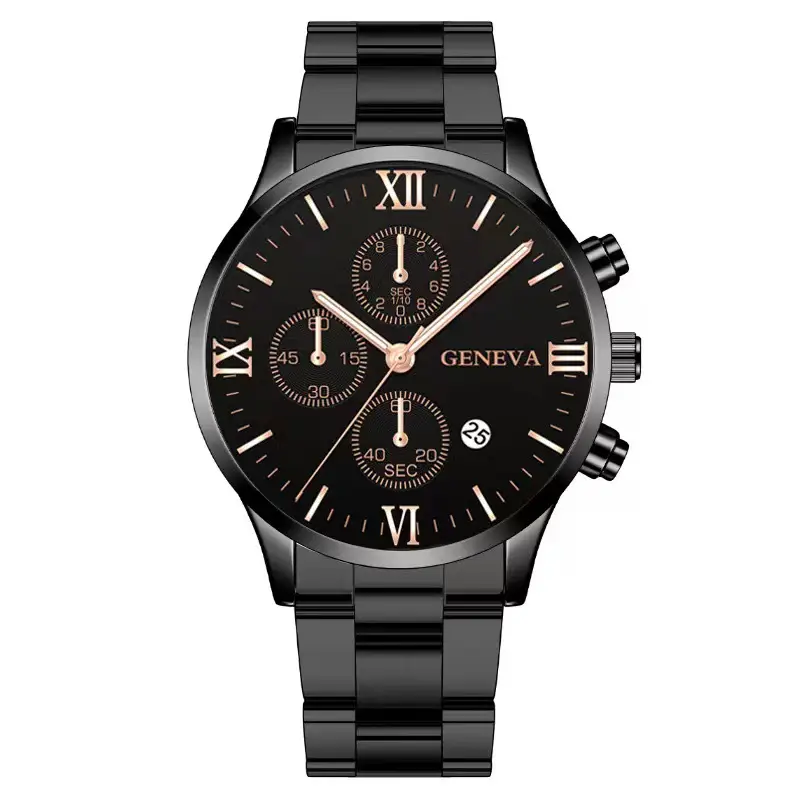 Factory direct calendar steel band watch men's large dial quartz watch cross-border men's watch foreign trade men's watch wholesale — feature 15