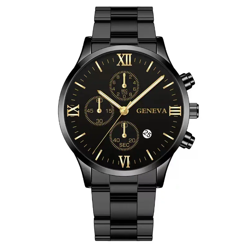 Factory direct calendar steel band watch men's large dial quartz watch cross-border men's watch foreign trade men's watch wholesale — feature 16