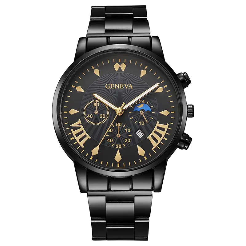 Factory direct calendar steel band watch men's large dial quartz watch cross-border men's watch foreign trade men's watch wholesale — feature 22