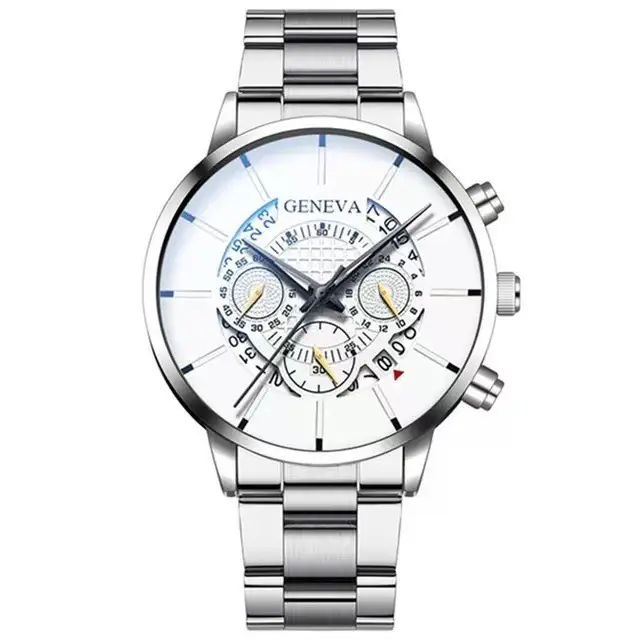 Factory direct calendar steel band watch men's large dial quartz watch cross-border men's watch foreign trade men's watch wholesale — feature 7
