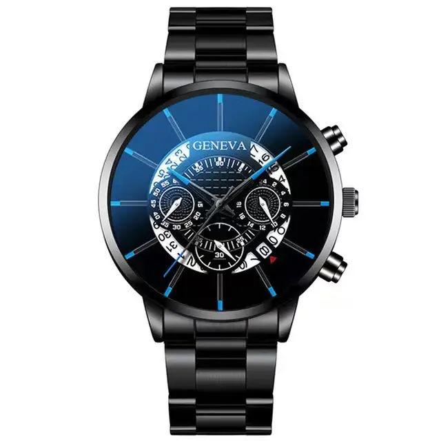 Factory direct calendar steel band watch men's large dial quartz watch cross-border men's watch foreign trade men's watch wholesale — feature 9