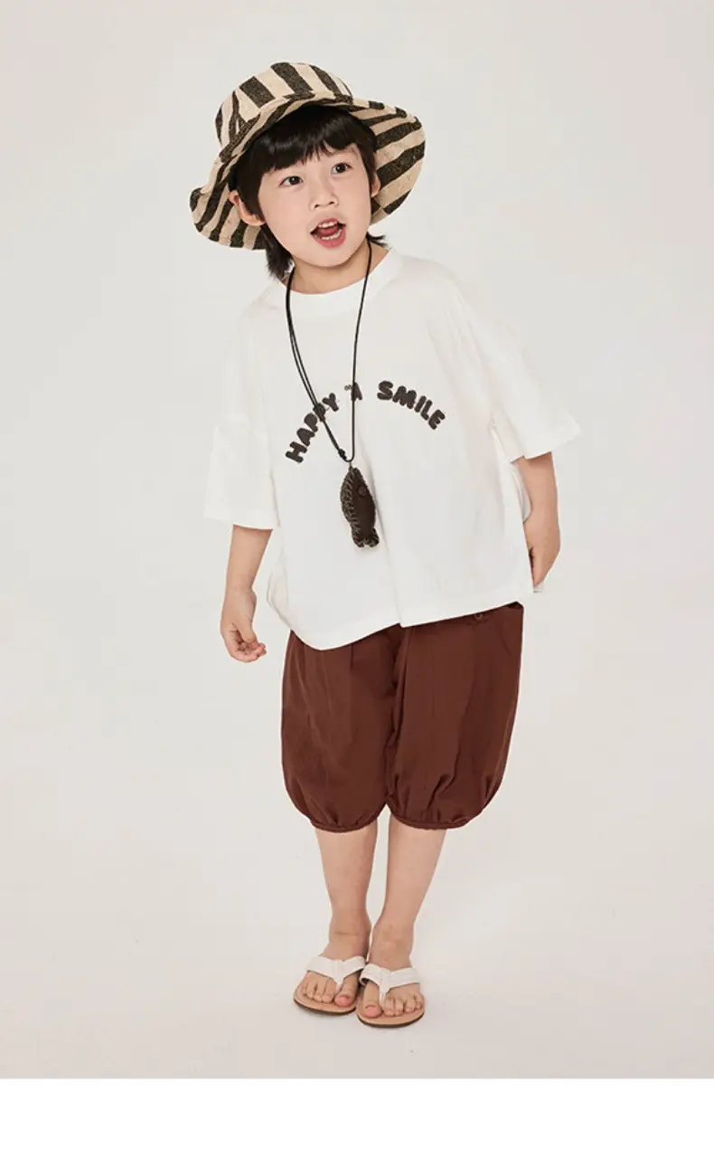 Boys T-Shirt Short Sleeve Pure Cotton Summer Loose Fit — feature 2