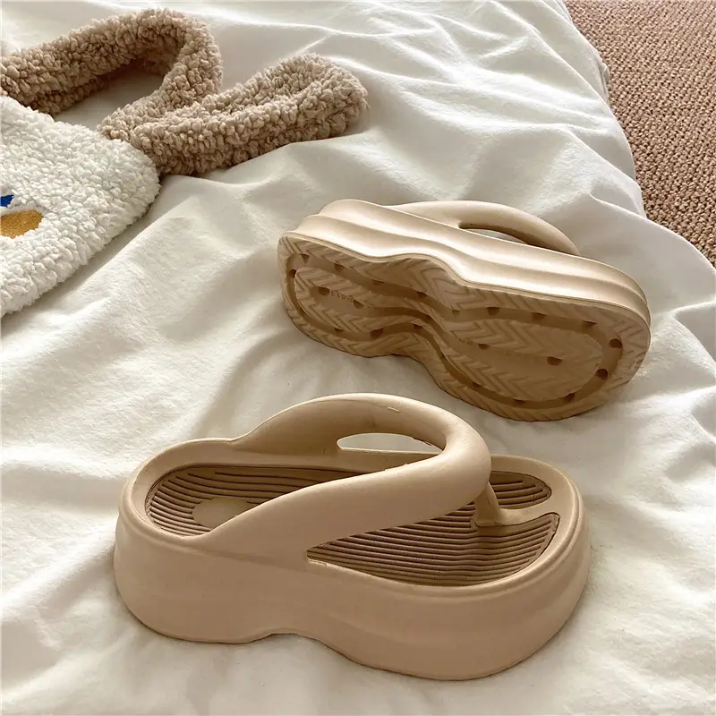 Thick Bottom Height Increasing Internet Popular Instagram Style Flip-Flops Women's Summer EVA Soft Bottom All-Match Outfit Beach Sandals and Slippers for Holiday — feature 10
