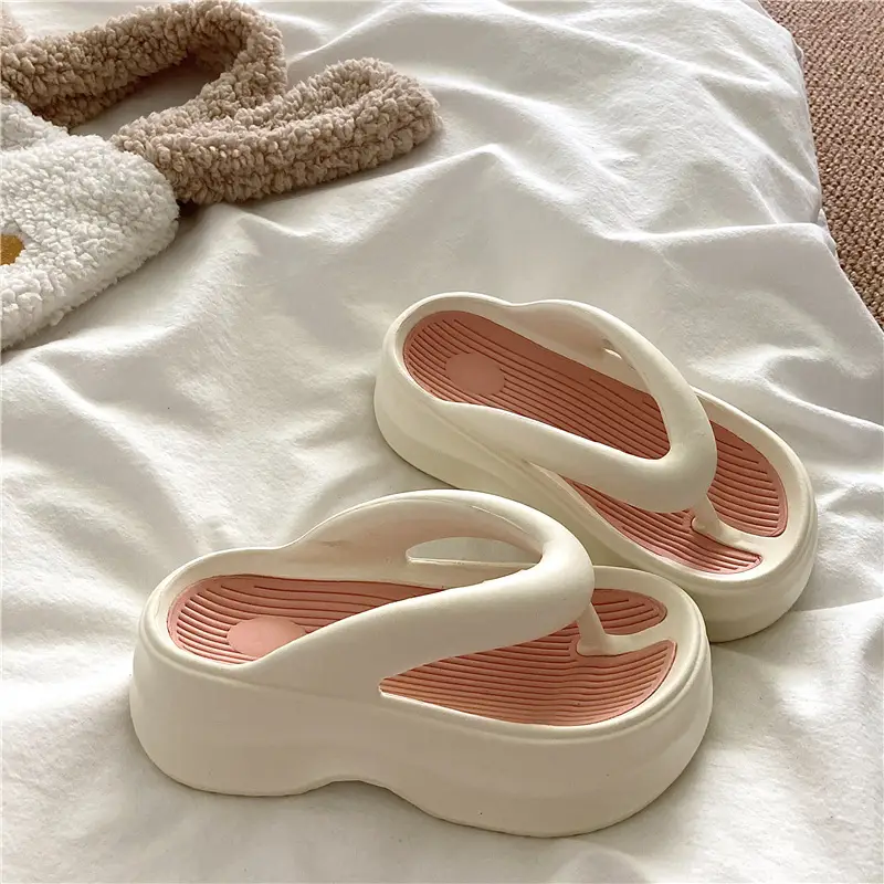 Thick Bottom Height Increasing Internet Popular Instagram Style Flip-Flops Women's Summer EVA Soft Bottom All-Match Outfit Beach Sandals and Slippers for Holiday — feature 16
