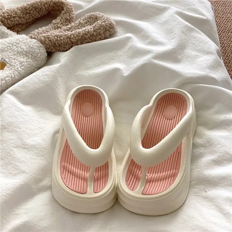Thick Bottom Height Increasing Internet Popular Instagram Style Flip-Flops Women's Summer EVA Soft Bottom All-Match Outfit Beach Sandals and Slippers for Holiday — feature 17