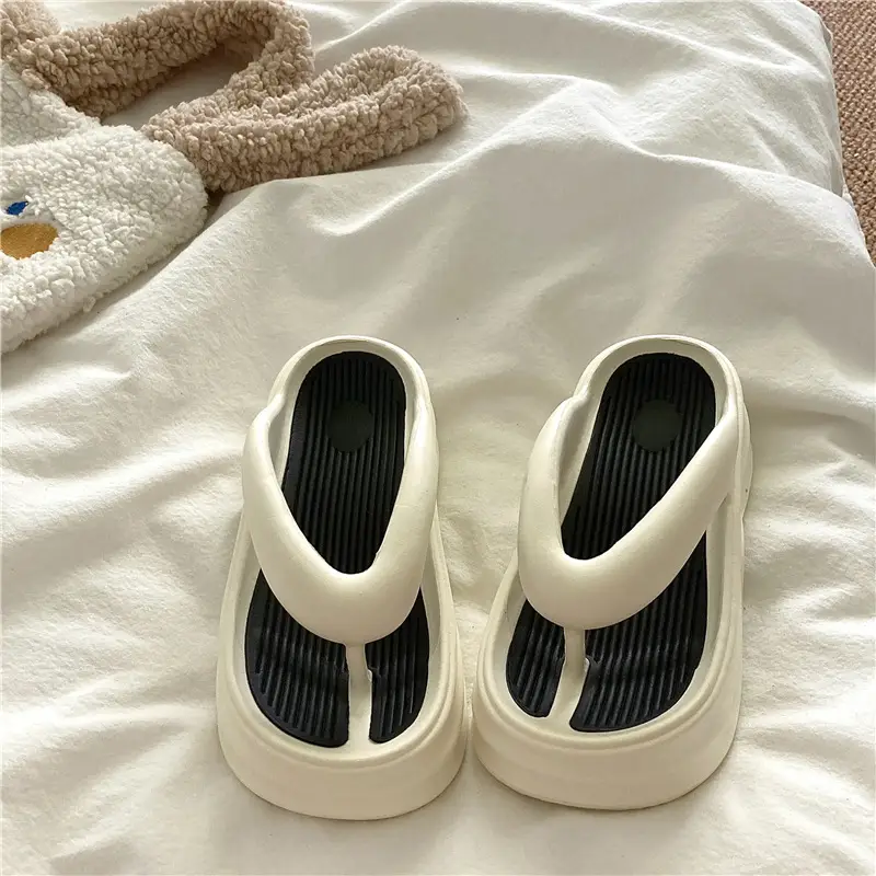 Thick Bottom Height Increasing Internet Popular Instagram Style Flip-Flops Women's Summer EVA Soft Bottom All-Match Outfit Beach Sandals and Slippers for Holiday — feature 3