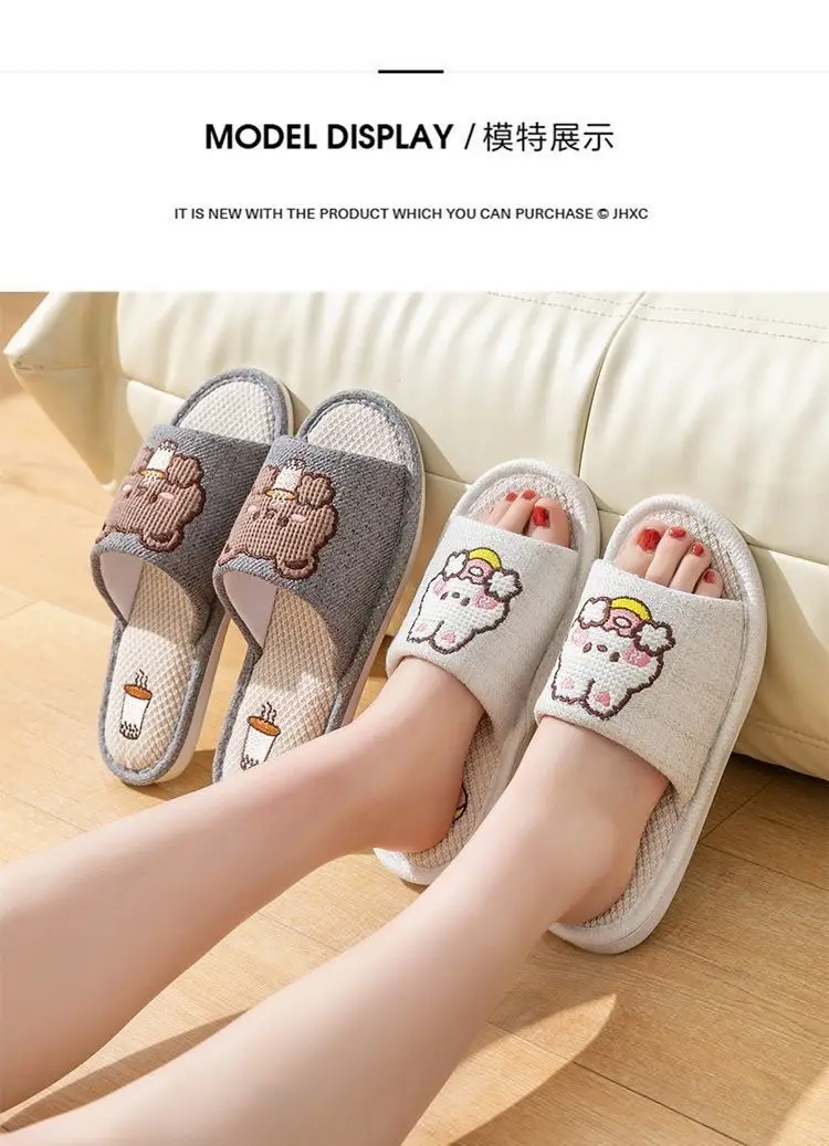 Japanese-style Linen Slippers Women's Home Indoor Spring and Autumn Household Guests Couple Four Seasons Hospitality Non-slip Cotton Linen Cloth Slippers — feature 10
