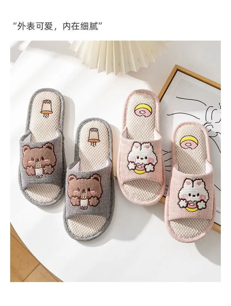 Japanese-style Linen Slippers Women's Home Indoor Spring and Autumn Household Guests Couple Four Seasons Hospitality Non-slip Cotton Linen Cloth Slippers — feature 19