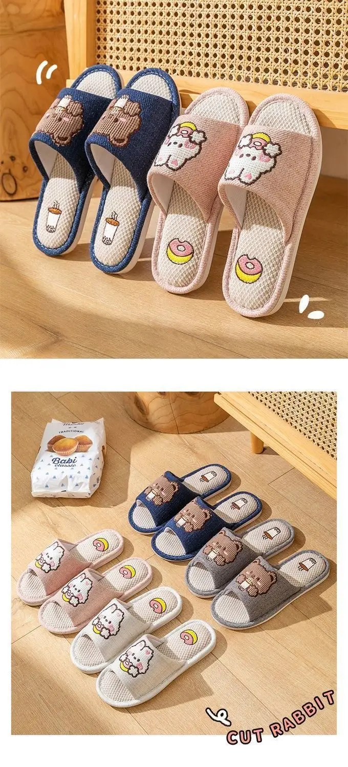 Japanese-style Linen Slippers Women's Home Indoor Spring and Autumn Household Guests Couple Four Seasons Hospitality Non-slip Cotton Linen Cloth Slippers — feature 20