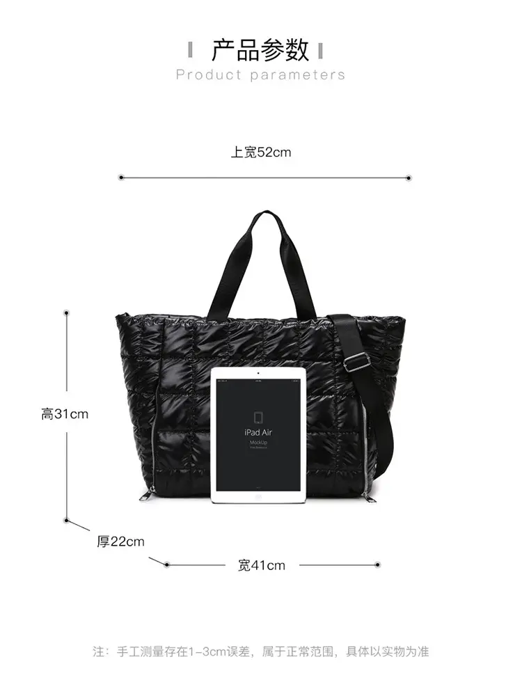 White Quilted Shoulder Travel Bag for Women - Image 8