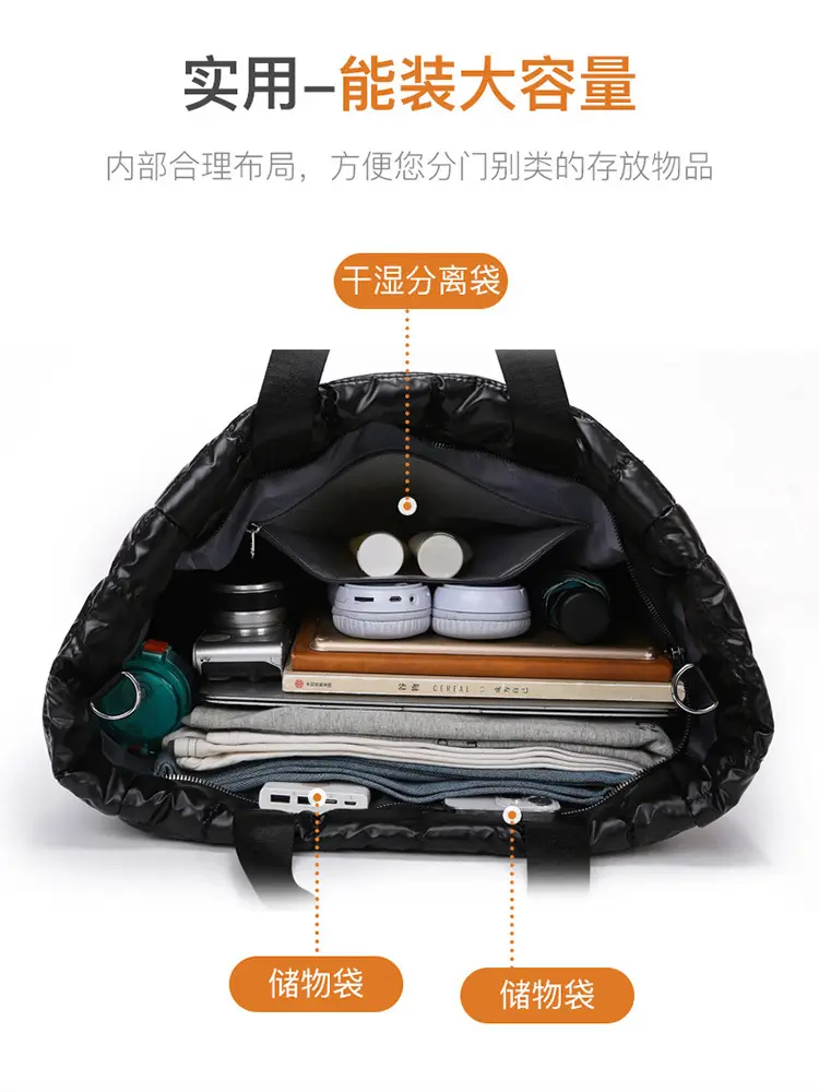 White Quilted Shoulder Travel Bag for Women - Image 11