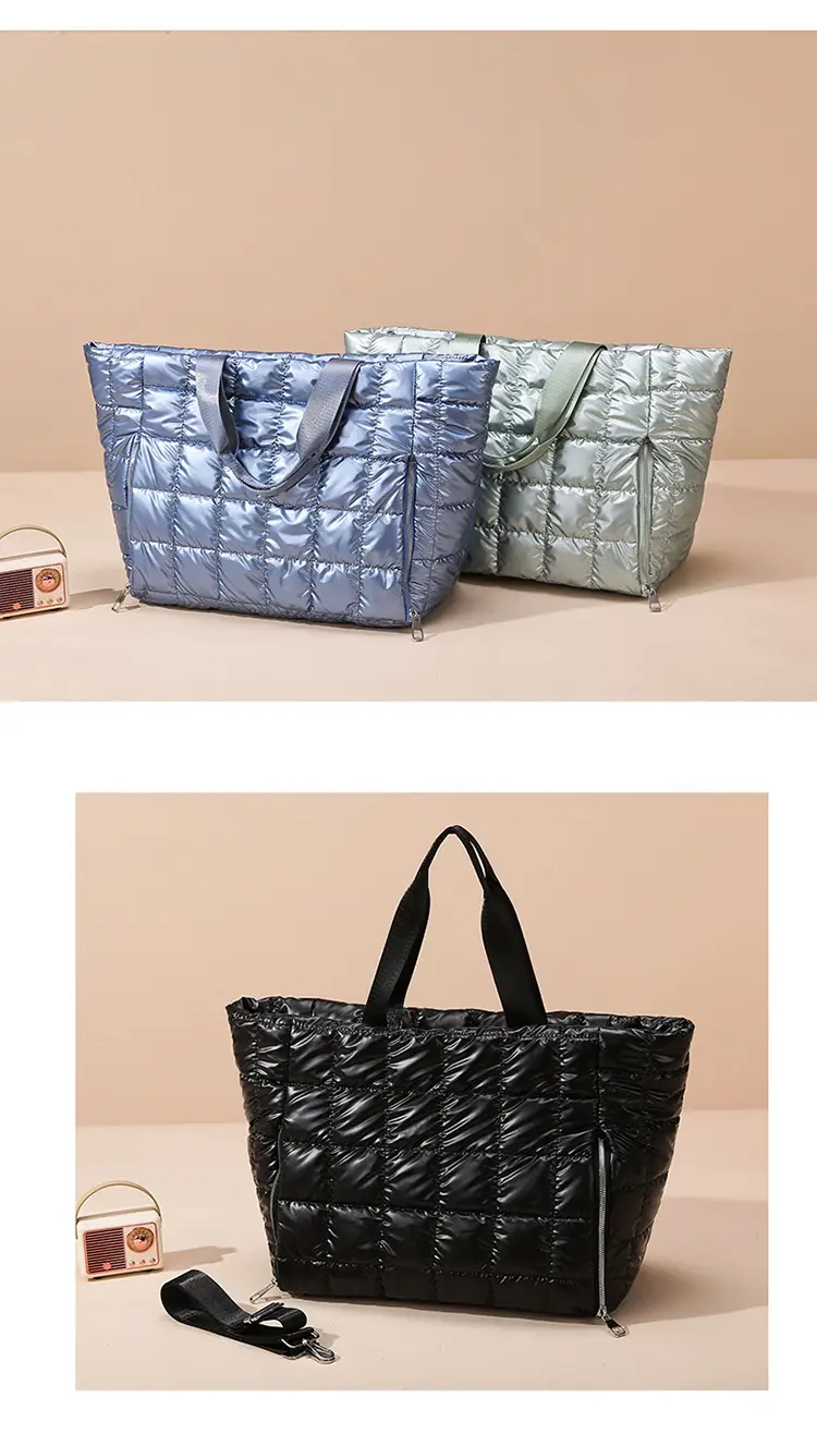 White Quilted Shoulder Travel Bag for Women — feature 17