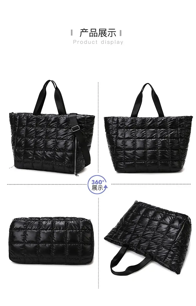 White Quilted Shoulder Travel Bag for Women — feature 39