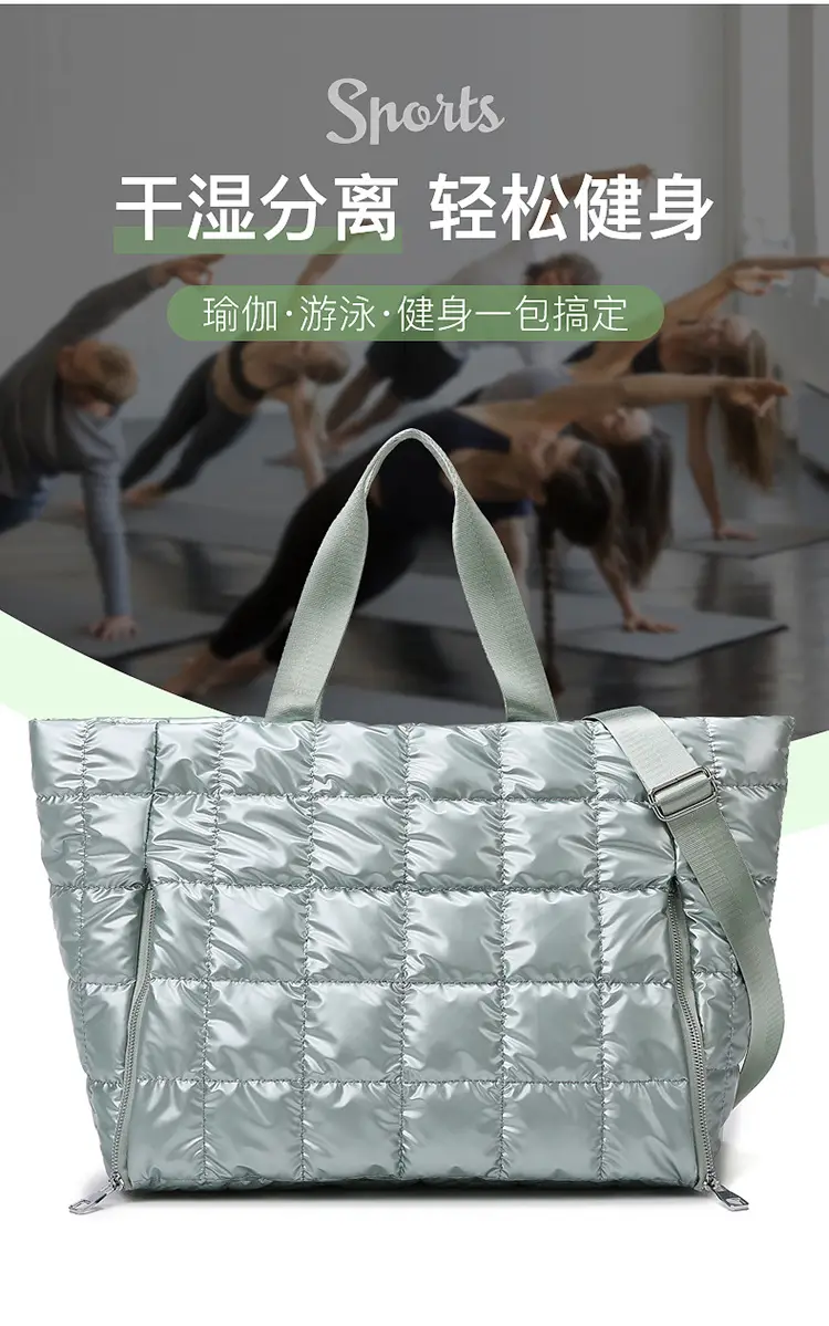 White Quilted Shoulder Travel Bag for Women — feature 4